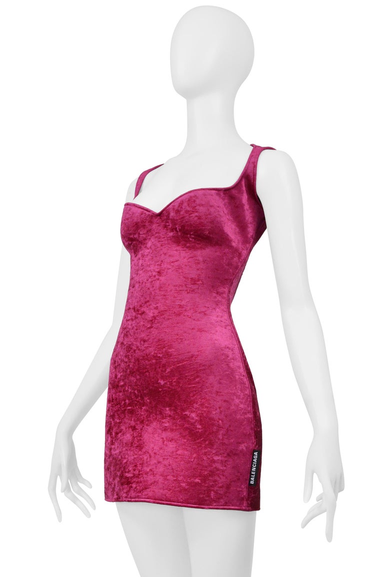 balenciaga hot pink sweater dress Neoprene Velvet Mini 2018 For Sale at 1stDibs feminine white dress