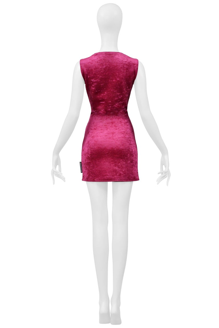 balenciaga pink velvet dress Balenciaga Pink Neoprene Velvet Mini Dress 2018