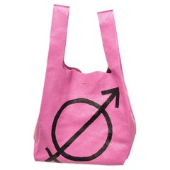 Balenciaga Pink Nylon Supermarket Shoulder Bag with nylon, gold-tone hardware