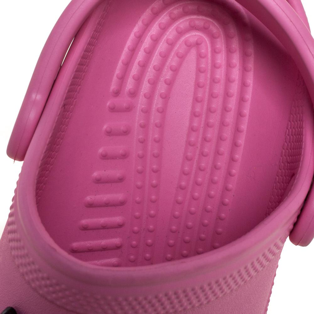 Women's Balenciaga Pink Rubber Crocs Embellished Platform Slingback Sandals Size 35