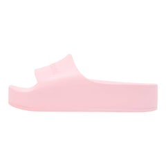 Balenciaga Pink Rubber Logo Chunky Slides Size 40