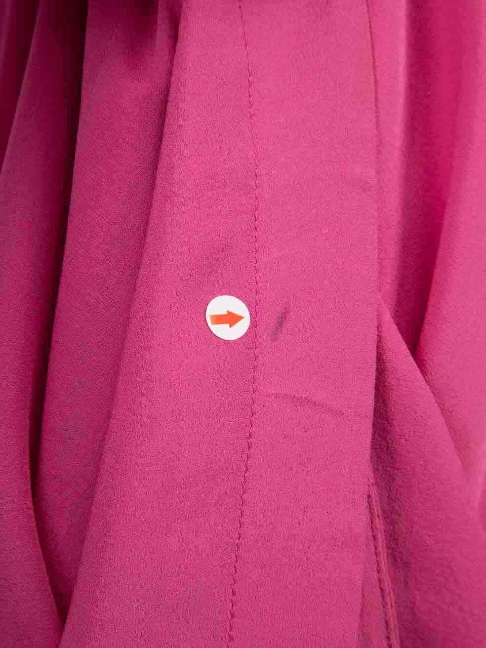 Balenciaga Rosa Seide Mock Neck Midilänge Kleid Größe M Damen im Angebot