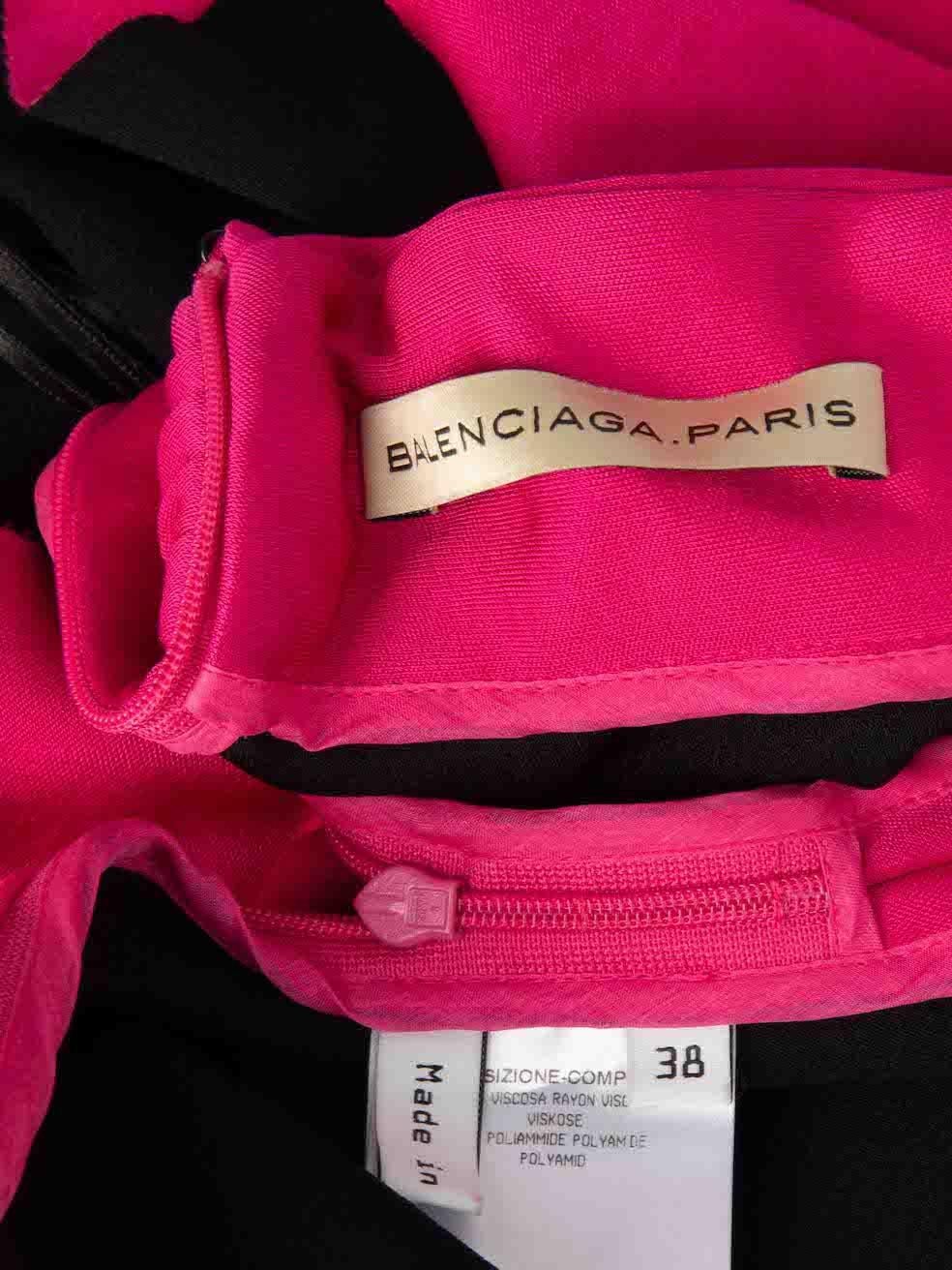 Balenciaga Pink Stretch Draped Halter Top Size M 2