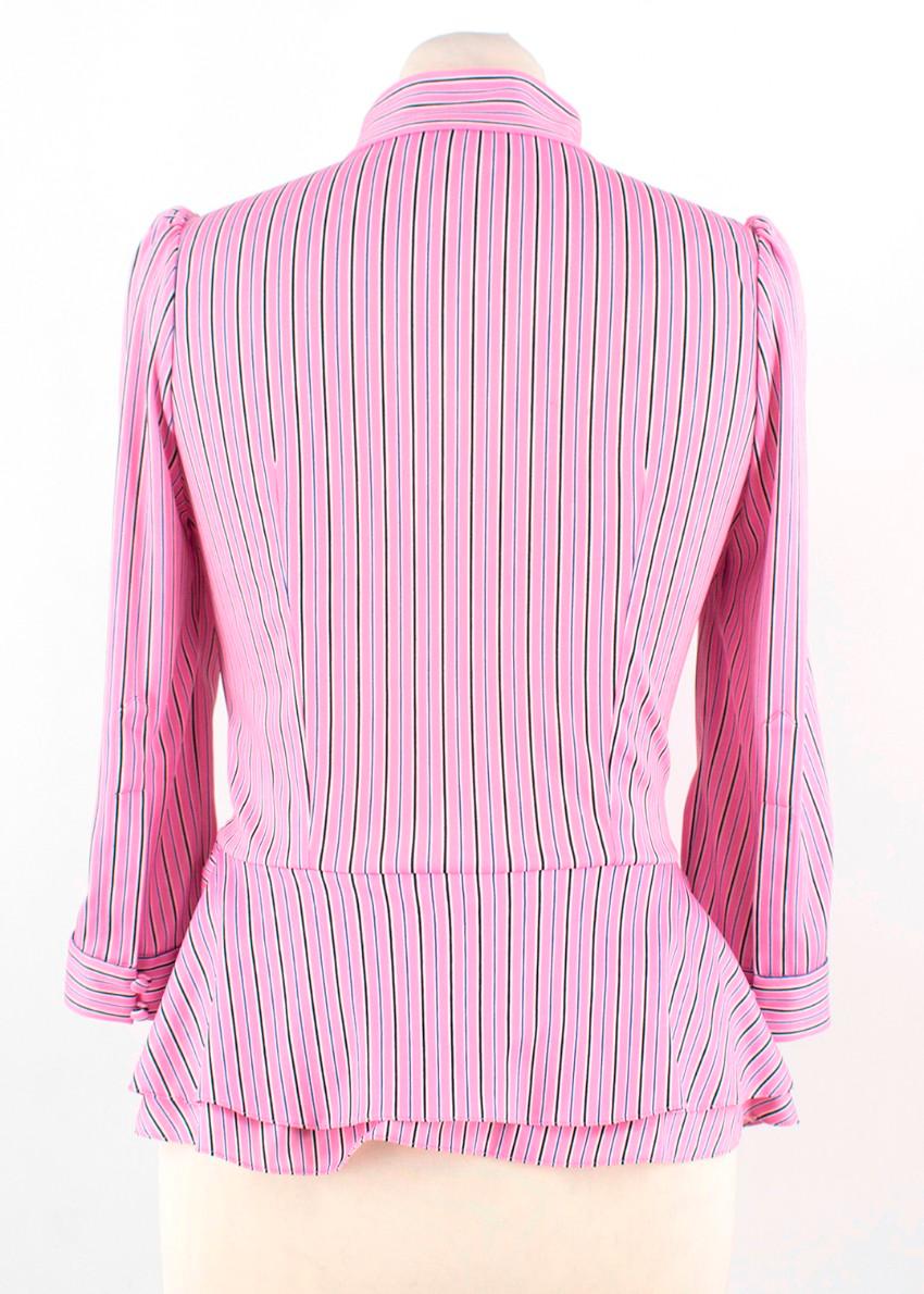pink striped blouse