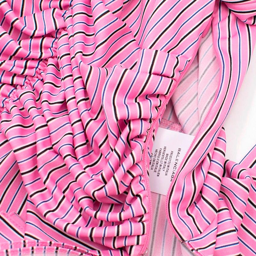 Balenciaga Pink Striped Pussybow Blouse US 0-2 For Sale 3