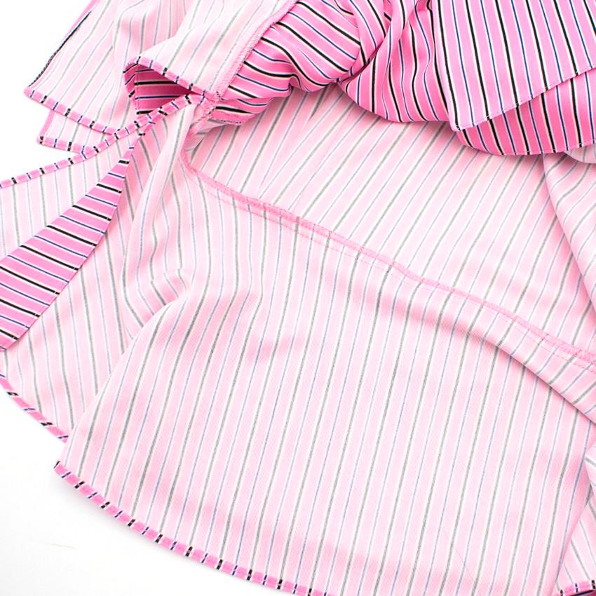 Balenciaga Pink Striped Pussybow Blouse US 0-2 For Sale 4