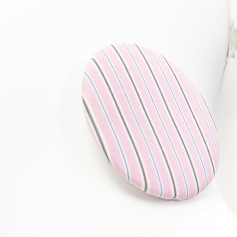 Donna Orecchini con borchie in tessuto a righe rosa di Balenciaga Set 3 in vendita