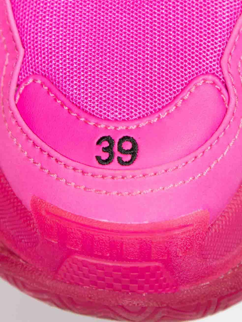 Balenciaga Pink Triple S Clear Sole Trainers Size IT 39 For Sale 3