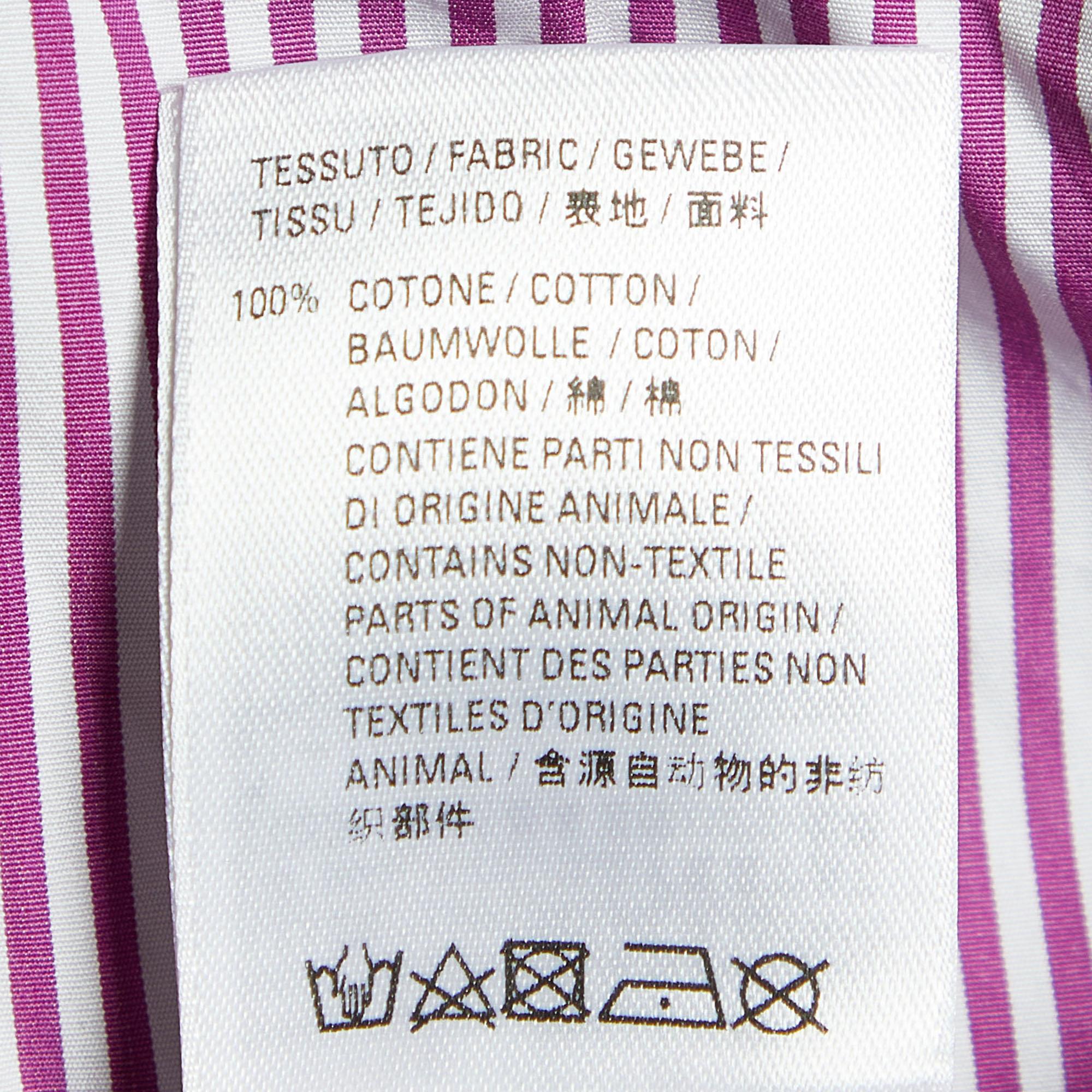 Women's Balenciaga Pink/White Striped Logo Print Cotton Oversized Shirt S For Sale