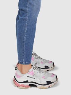 Balenciaga Pink & White Triple S Trainers Size UK 7