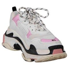 Balenciaga Pink & White Triple S Trainers Size UK 7