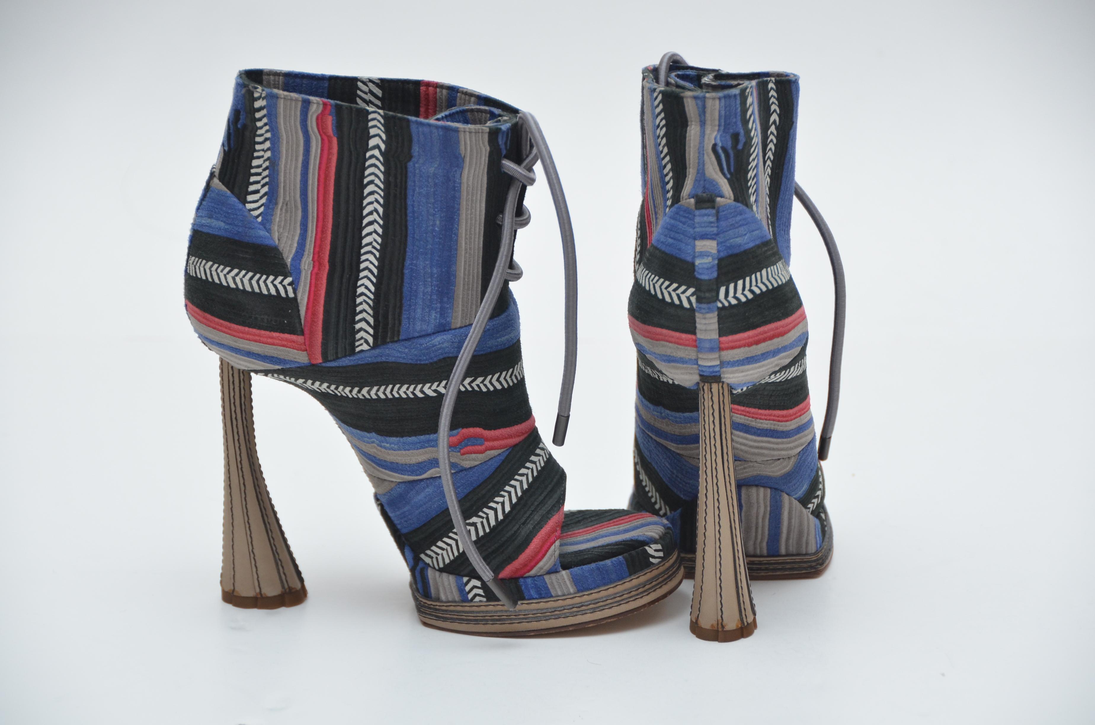 Called 'Like Play-Doh,' the Balenciaga Spring 2010 shoes are not only unique with their architectural heels, but are crafted with material literally made out of Play-Doh. They feature real compressed Play-Doh that's not only sturdy as leather but