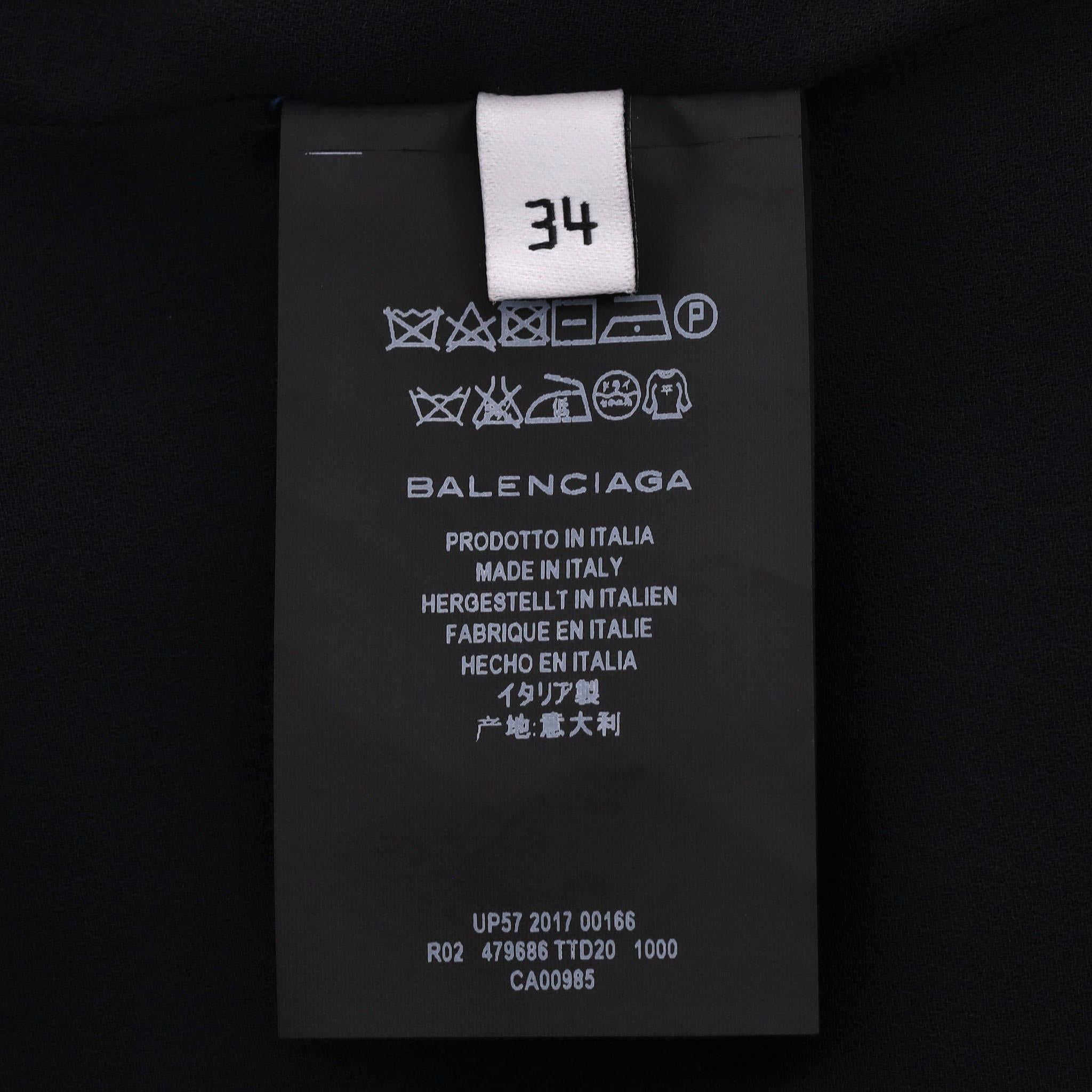 Balenciaga Pleated Flowy Top With Tie-Up Neck For Sale 1