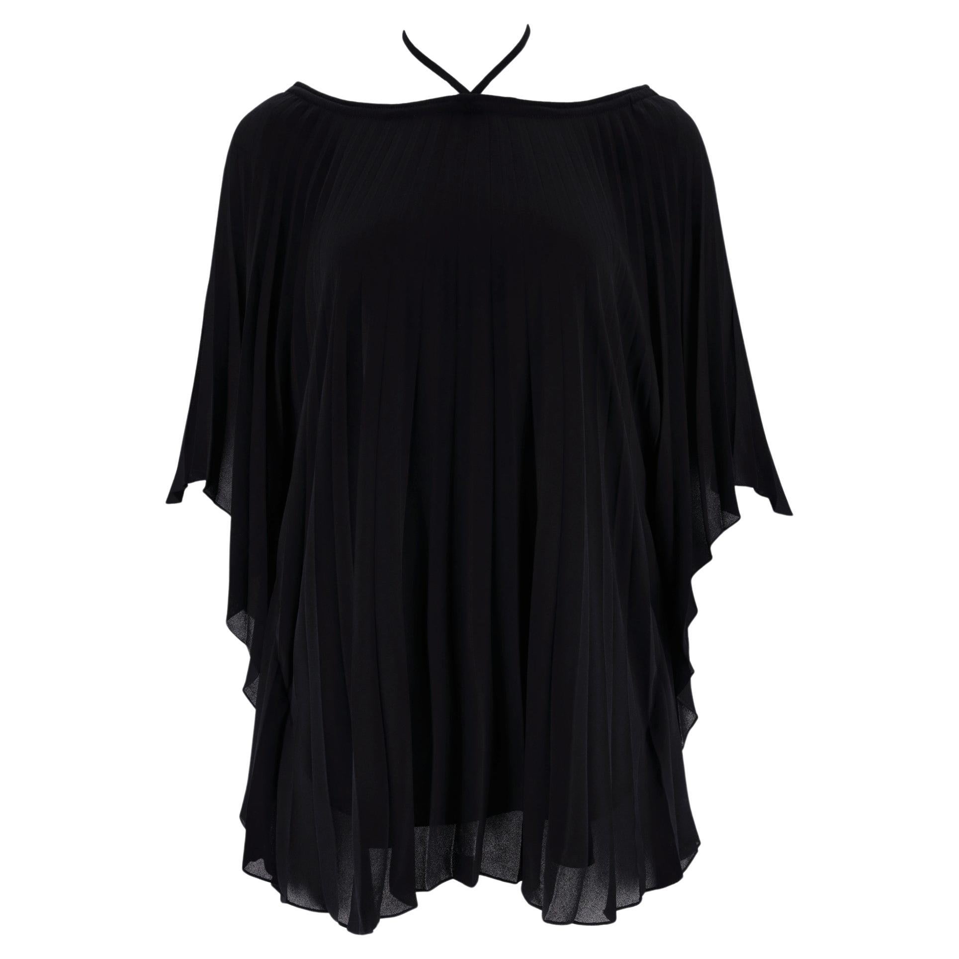 Balenciaga Pleated Flowy Top With Tie-Up Neck For Sale