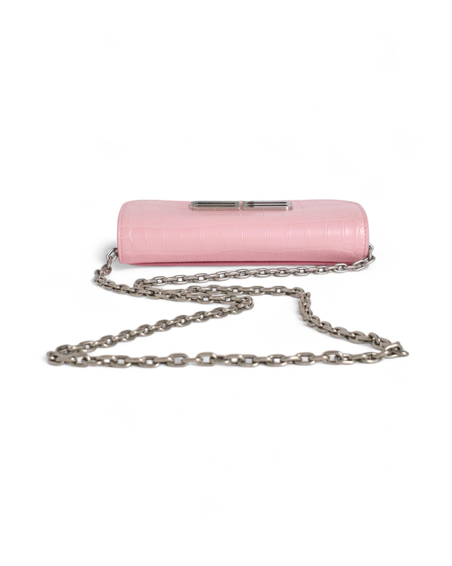 Balenciaga Gossip Small Coconut Clutch Rosa en venta 5