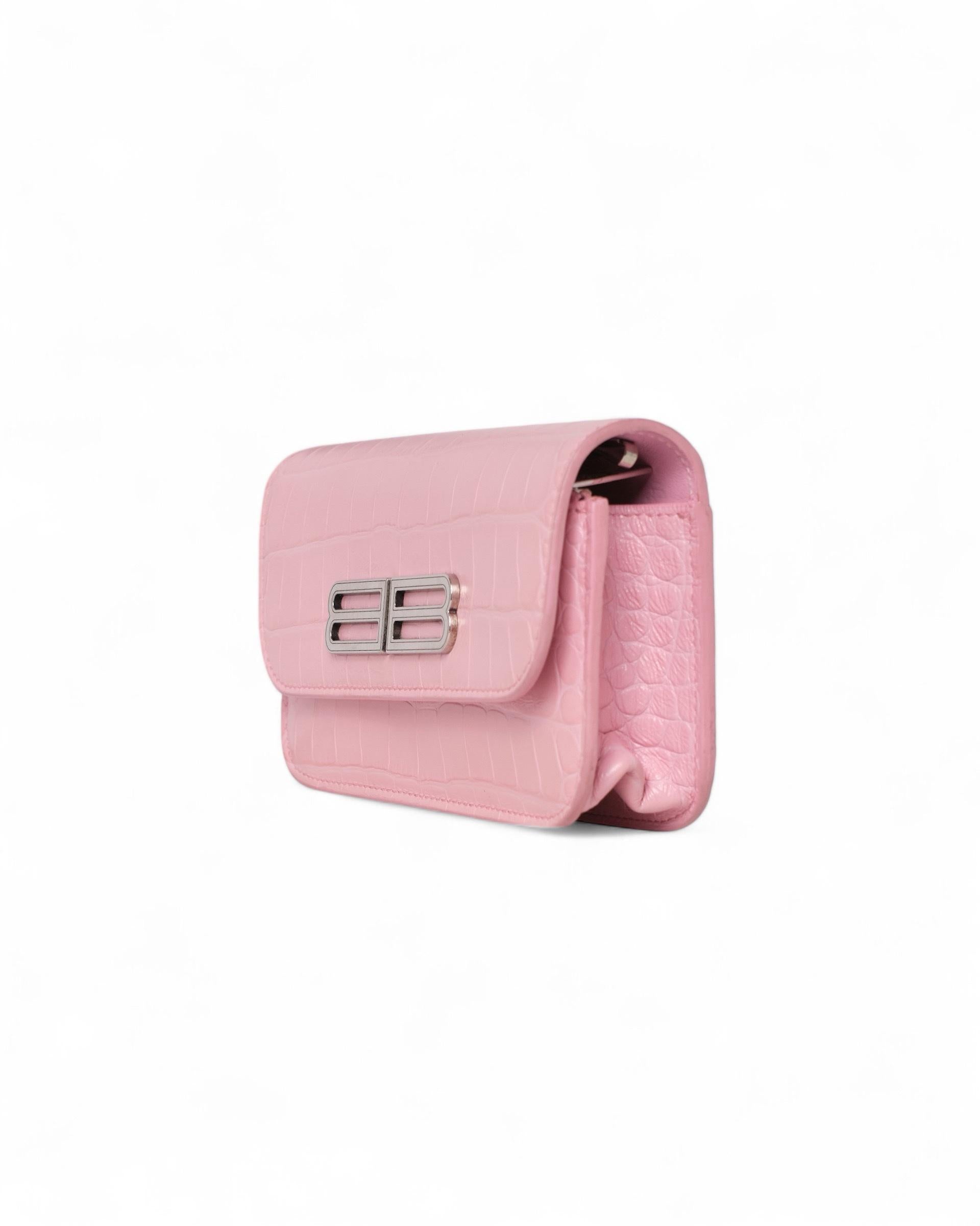 Balenciaga Gossip Small Coconut Clutch Rosa en venta 6