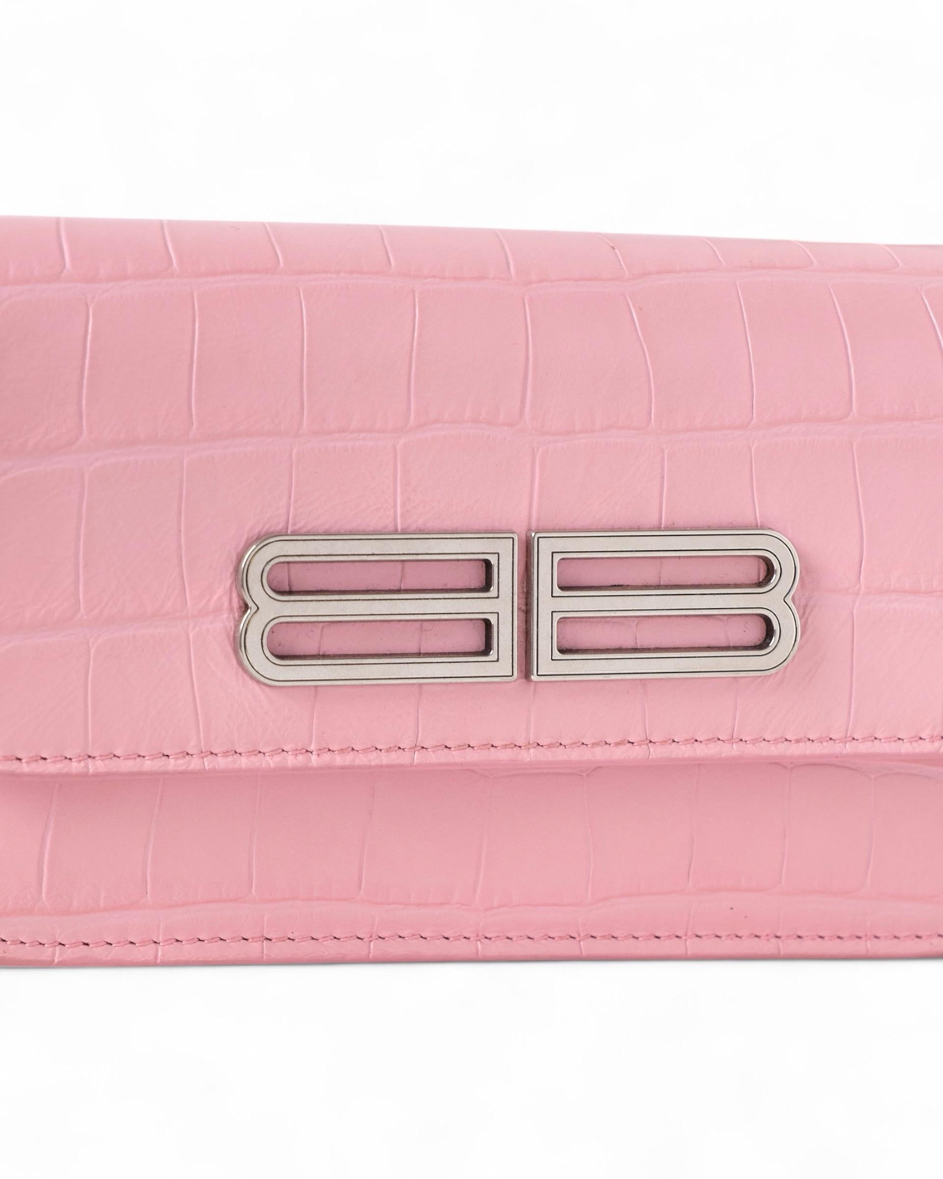 Balenciaga Gossip Small Coconut Clutch Rosa en venta 1