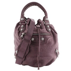 Balenciaga Pom Pon Giant Studs Handbag Leather