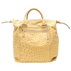 Balenciaga Pompon 867463 Beige Ostrich Leather Tote