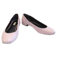 Balenciaga Powder Pink Lambskin Studded-Heel Ballet Flats Size 39.5