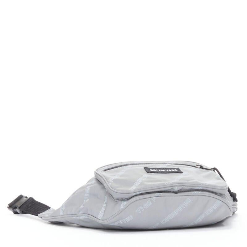 Women's or Men's BALENCIAGA Power Of Dreams 3M reflective nylon Explorer crossbody belt bag For Sale