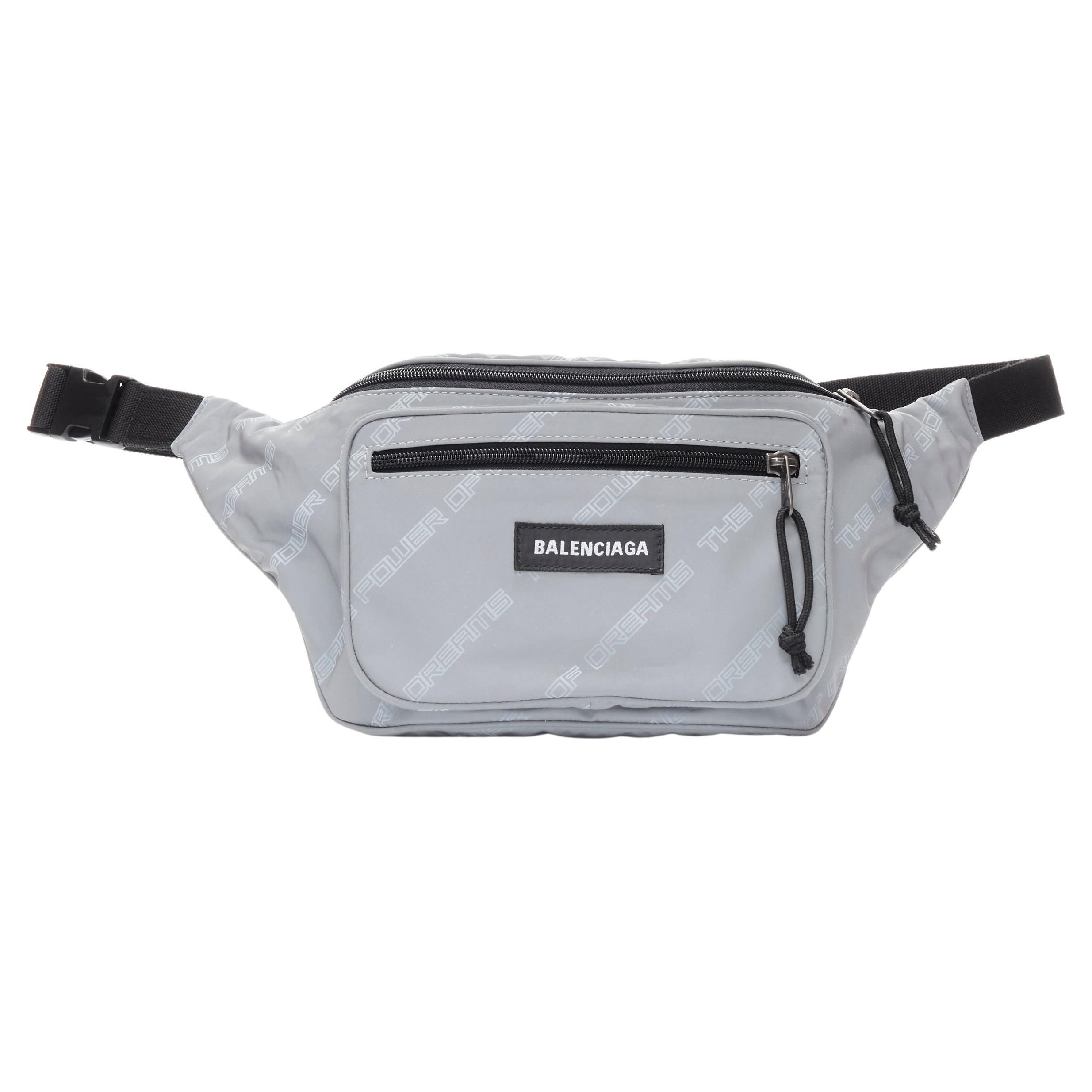 BALENCIAGA Power Of Dreams 3M reflective nylon Explorer crossbody belt bag For Sale
