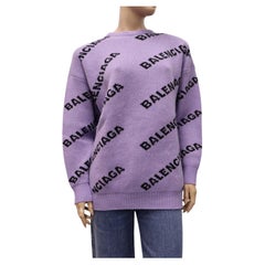Balenciaga Printed All Over Logo Sweater Size Small