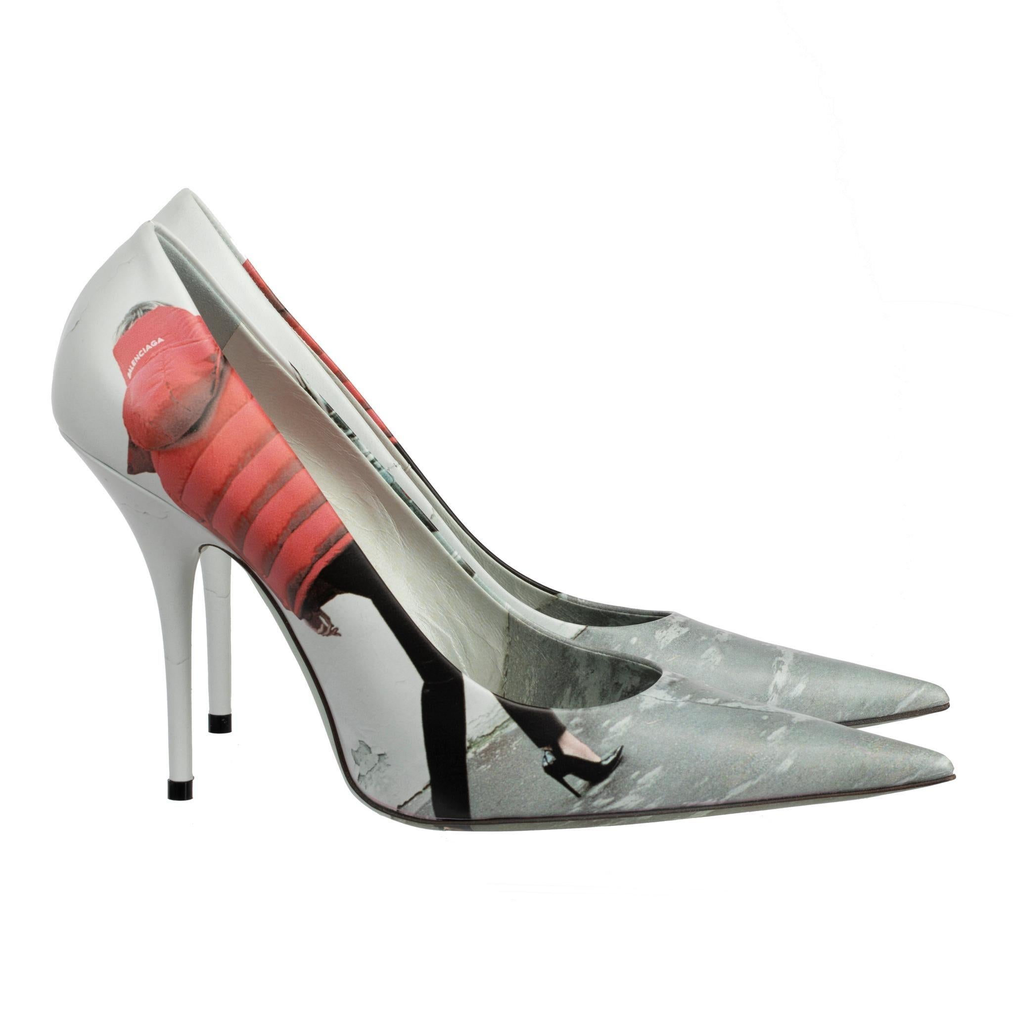 Balenciaga - Escarpins en cuir imprimé 40 FR en vente 1