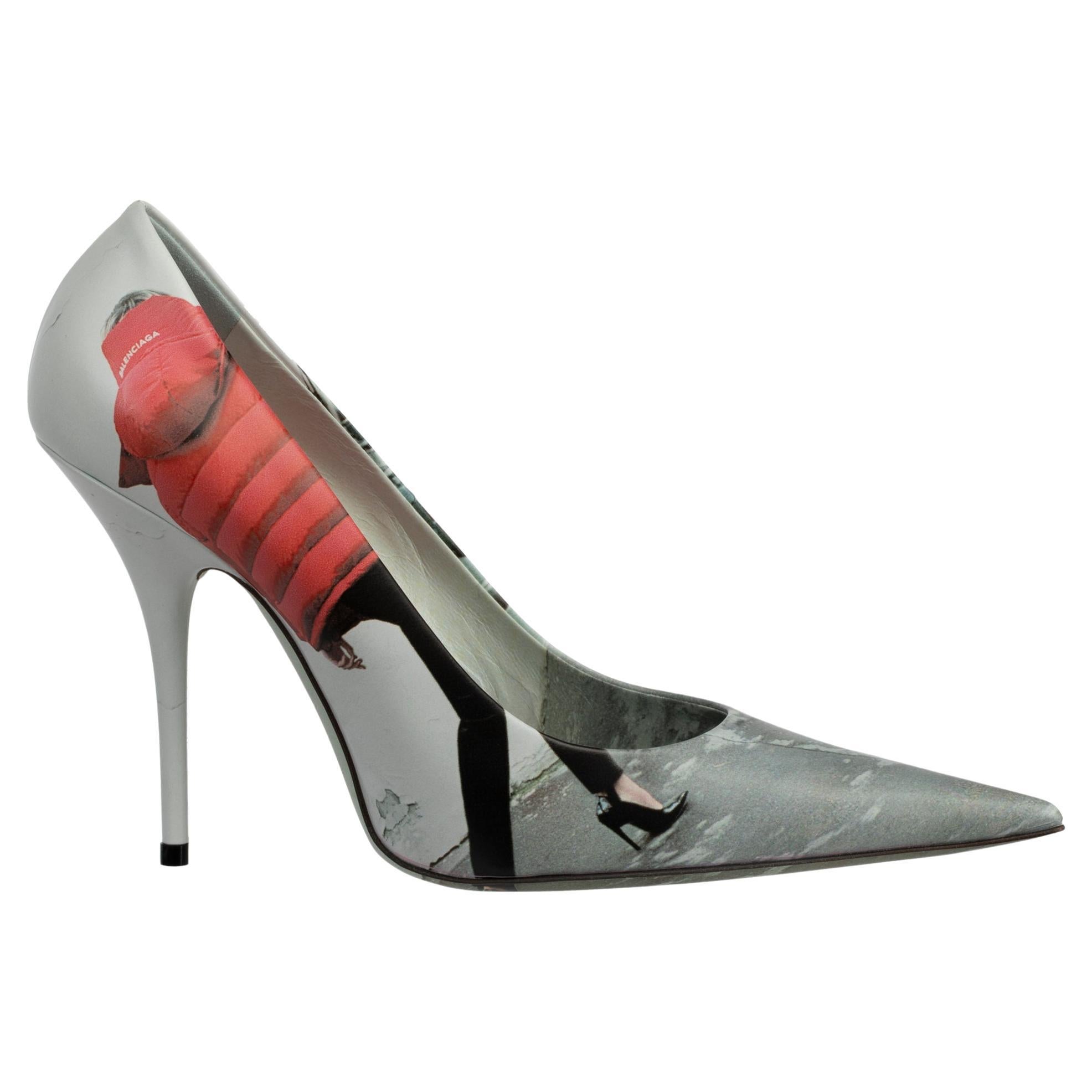 Bedruckte Leder-Pumps von Balenciaga 40 FR