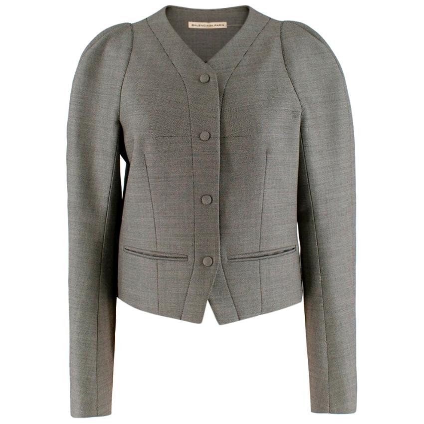 Balenciaga Puff Shoulder Classic Tailored Jacket - Size US 8 For Sale
