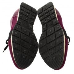 Balenciaga Purple/Black Neoprene And Leather Race Runner Sneakers Size 39