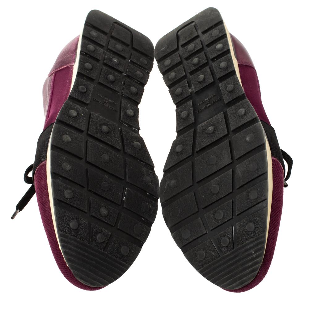 Balenciaga - Baskets de course en cuir et néoprène violet/noir, taille 39 Bon état - En vente à Dubai, Al Qouz 2