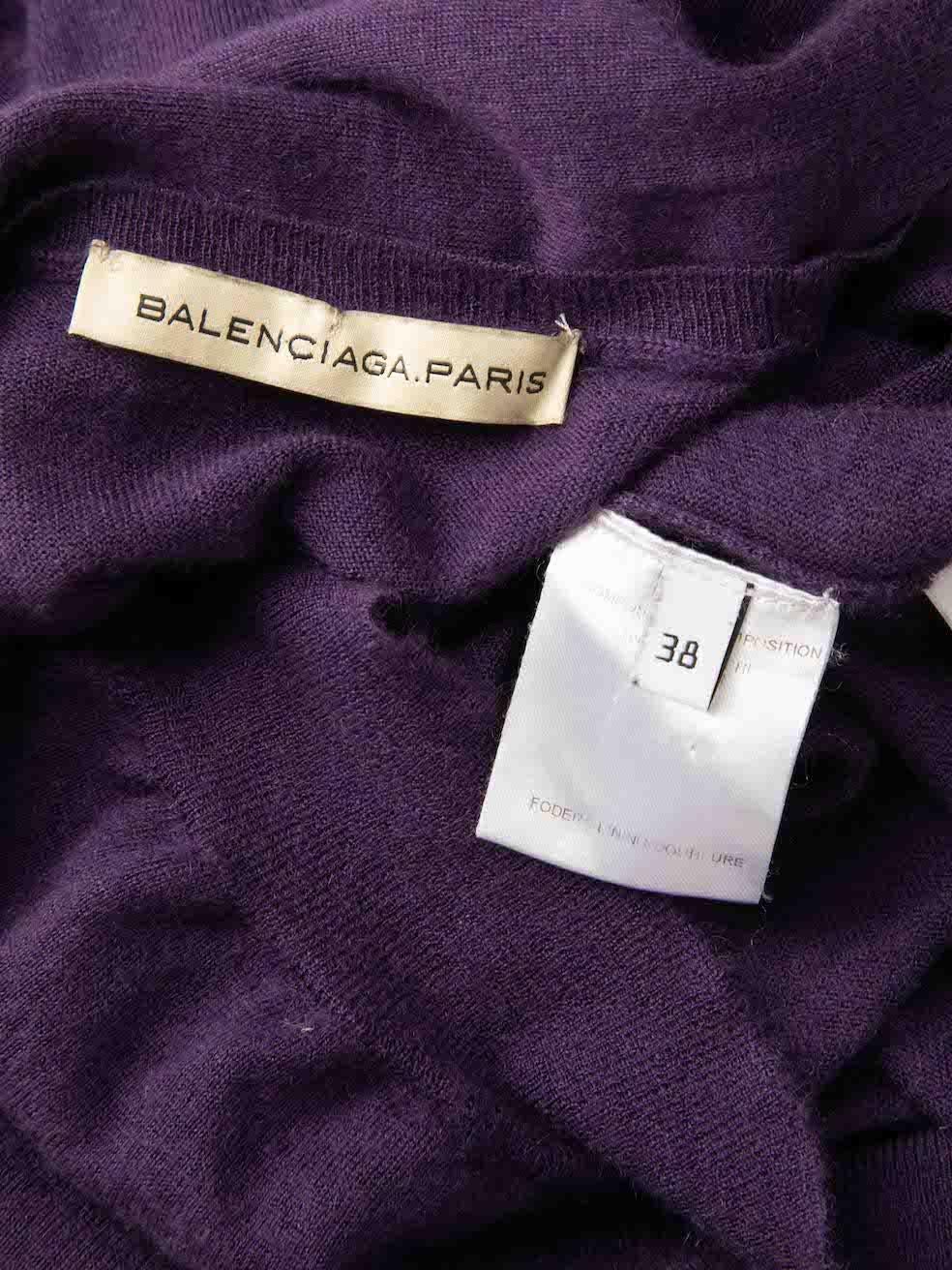 Women's Balenciaga Purple Cashmere Sleeveless Scarf Top Size M For Sale