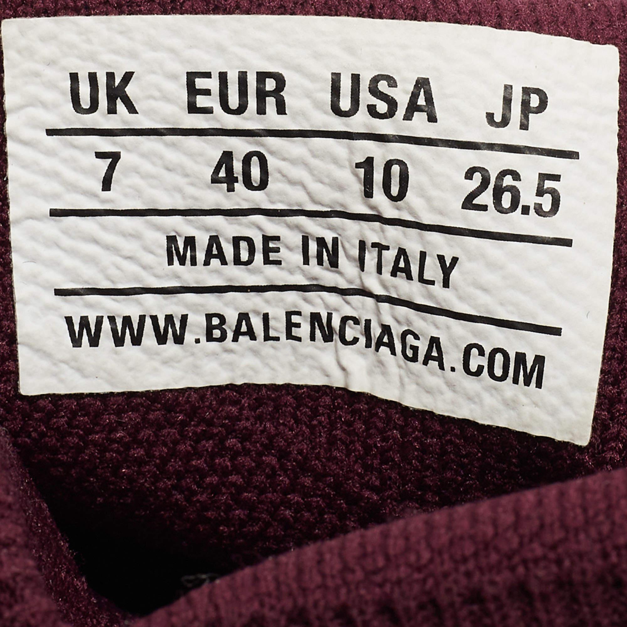 Balenciaga Purple Knit Speed Trainer High Top Sneakers Size 40 en vente 1