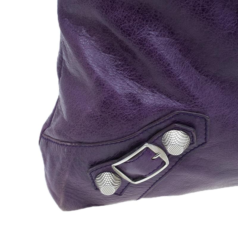 Balenciaga Purple Lambskin Leather Arena Giant Brief Tote 3