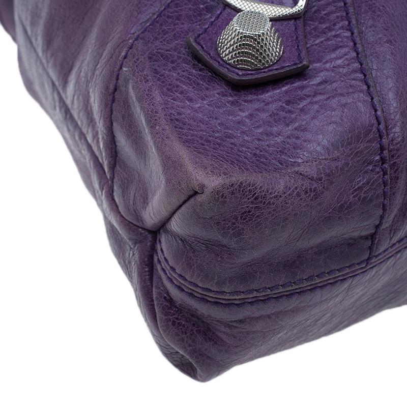 Balenciaga Purple Lambskin Leather Arena Giant Brief Tote 4