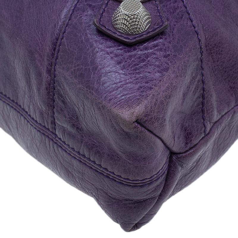 Balenciaga Purple Lambskin Leather Arena Giant Brief Tote 5
