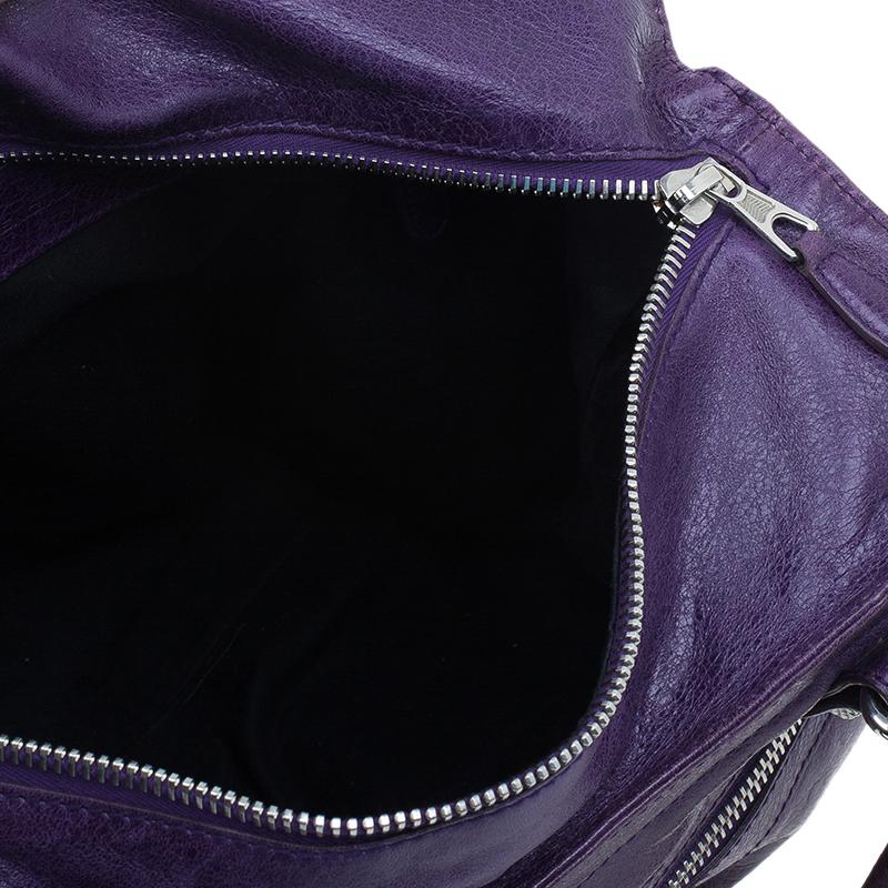 Balenciaga Purple Lambskin Leather Arena Giant Brief Tote 6