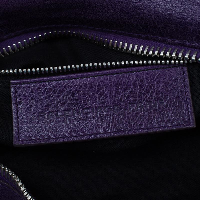 Balenciaga Purple Lambskin Leather Arena Giant Brief Tote 7