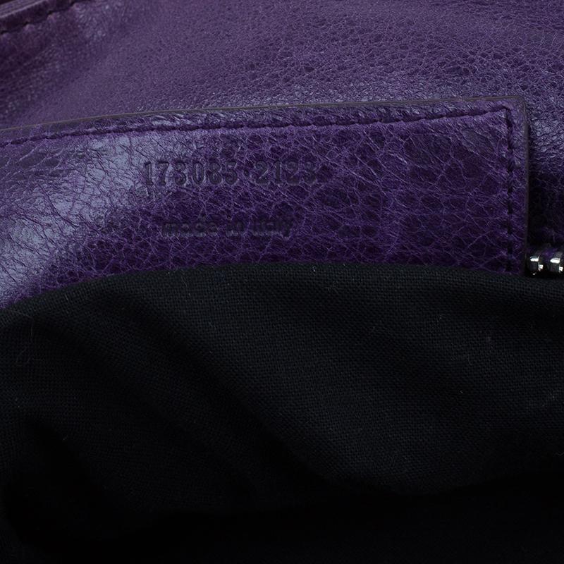 Balenciaga Purple Lambskin Leather Arena Giant Brief Tote 8
