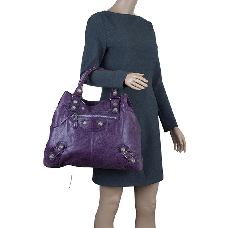 balenciaga purple bag