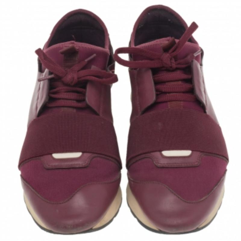 Balenciaga Purple Leather And Mesh Race Runner Sneakers Size 40 1