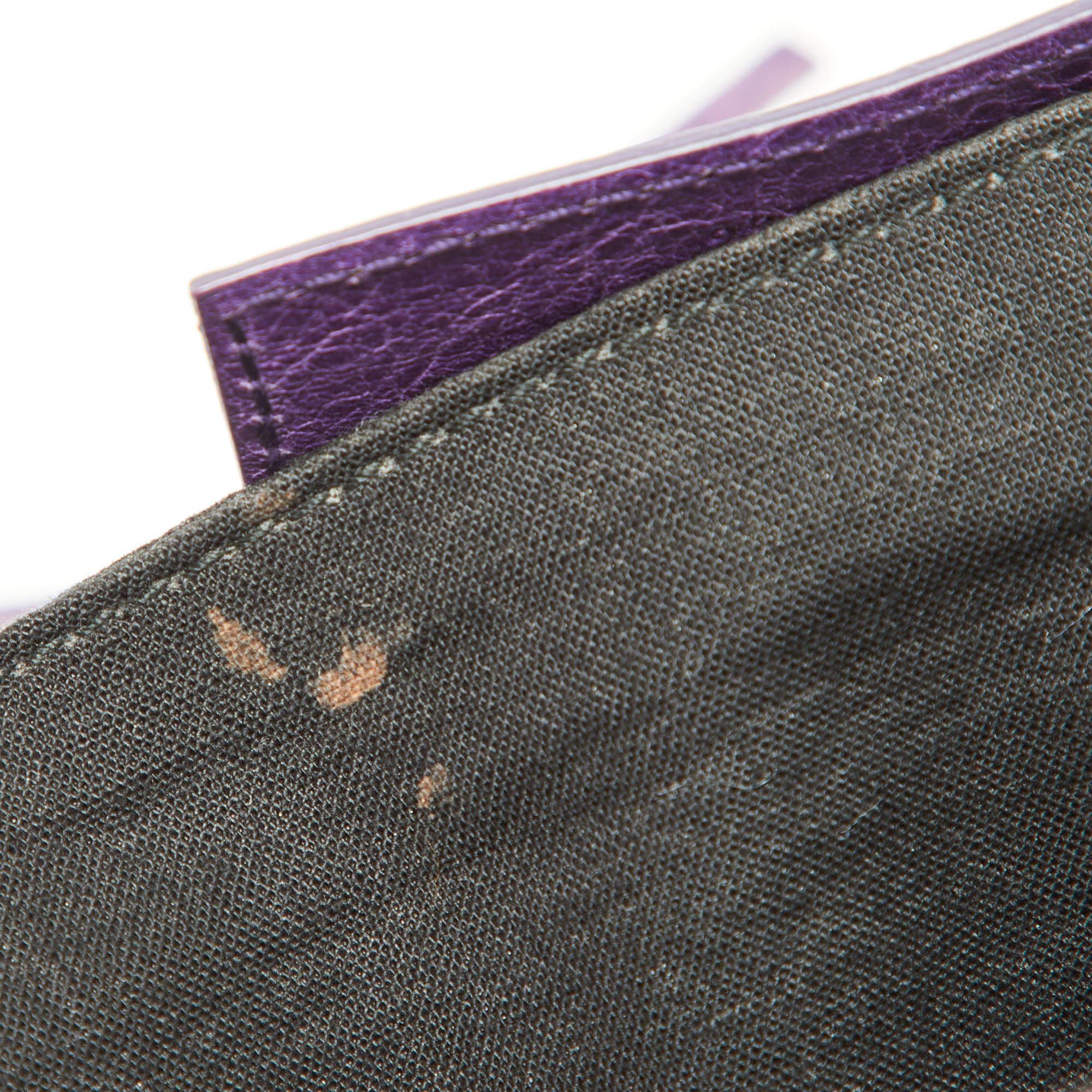 Balenciaga Purple Leather Classic Envelope Clutch 8
