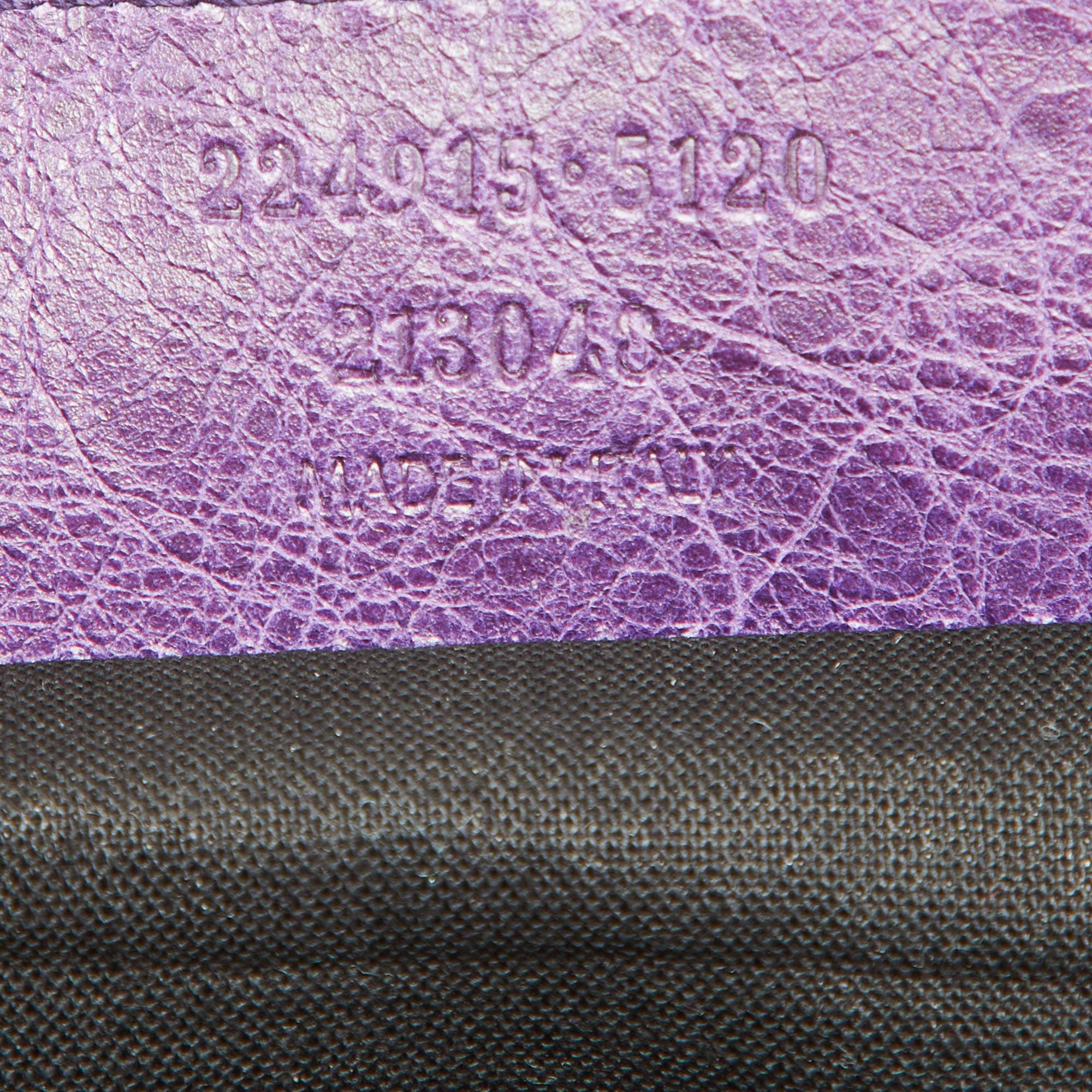 Balenciaga Purple Leather Classic Envelope Clutch 9