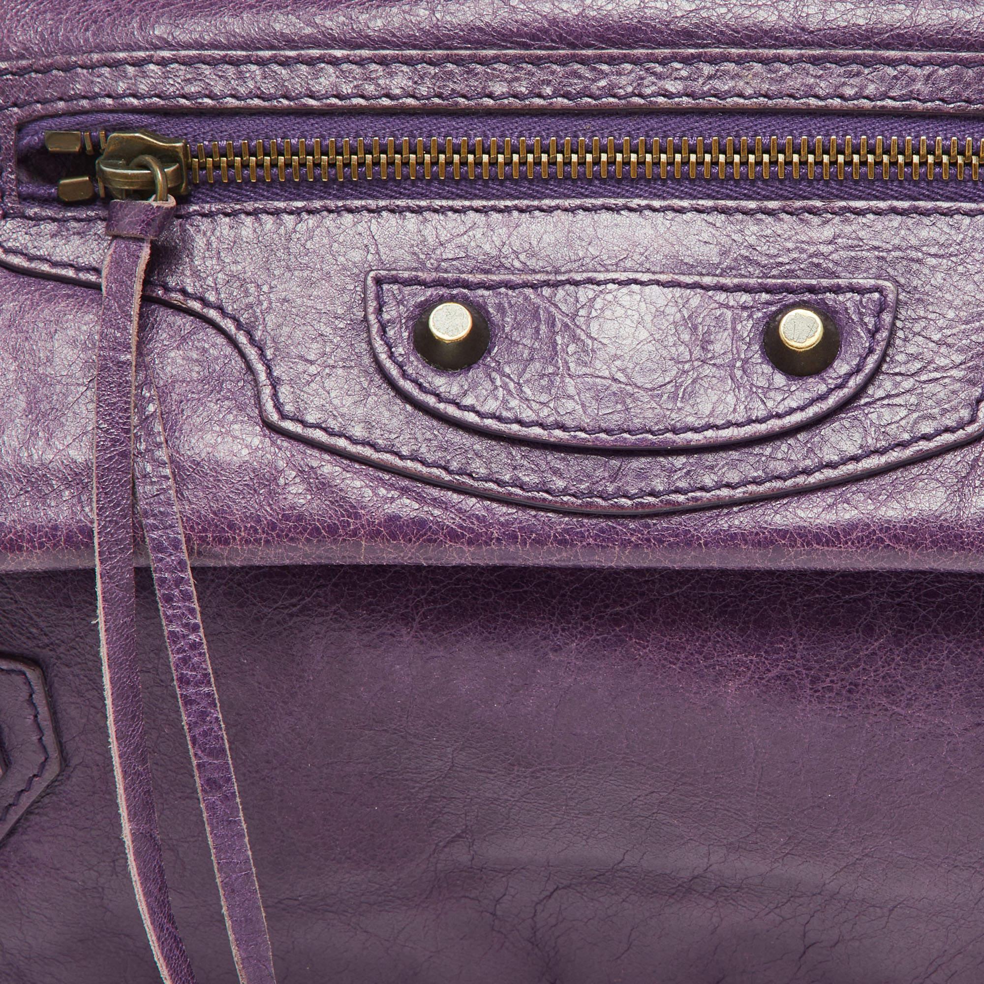 Balenciaga Purple Leather Classic Envelope Clutch 1