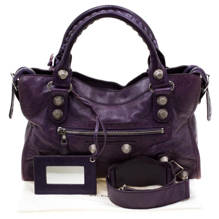 balenciaga purple city bag