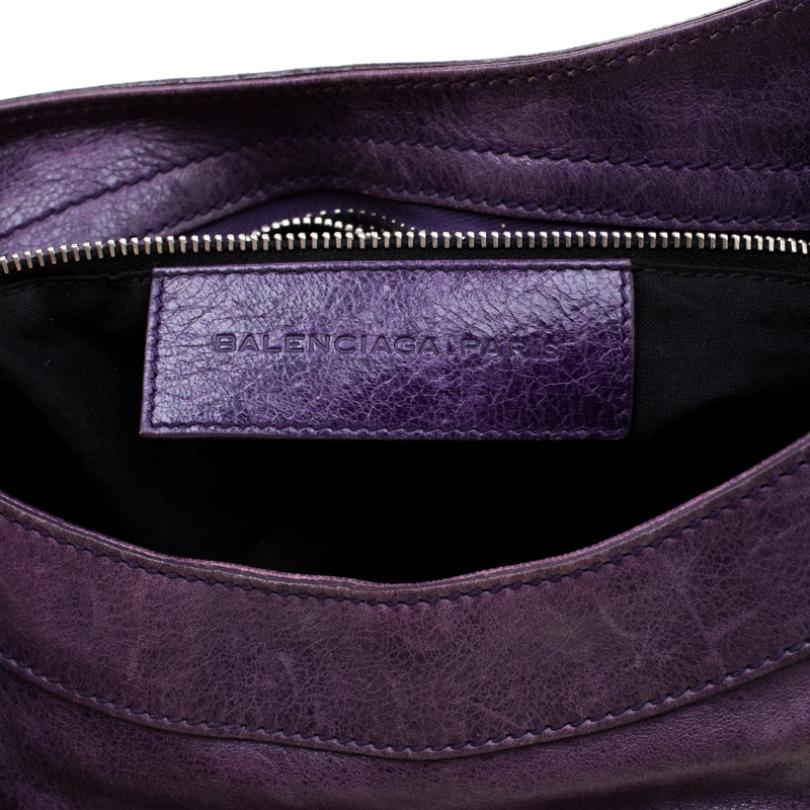 Balenciaga Purple Leather GH City Tote 3