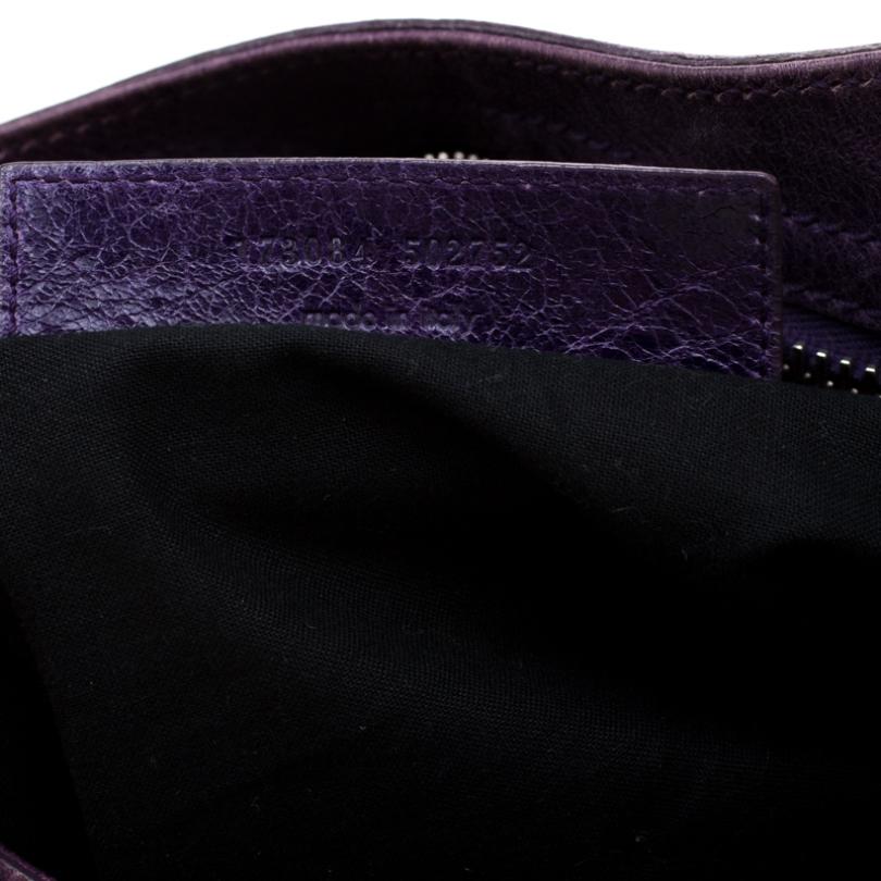Balenciaga Purple Leather GH City Tote 4