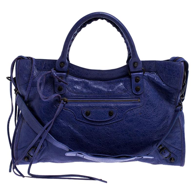 balenciaga purple city bag