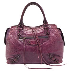 Balenciaga Purple Leather Rh Step Bag